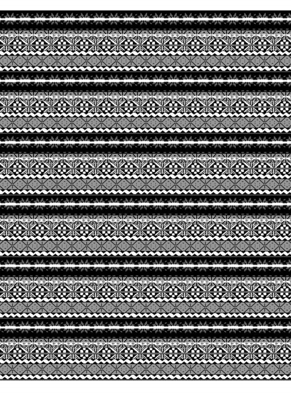 民族风黑白条纹面料印花素材 服装印花