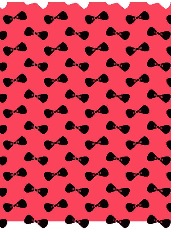 经典红底黑蝴蝶结服装印花图案,高品质面料印花素材