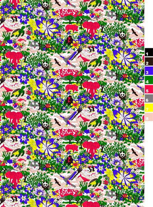 绚丽花卉与动物元素的服装印花素材推荐