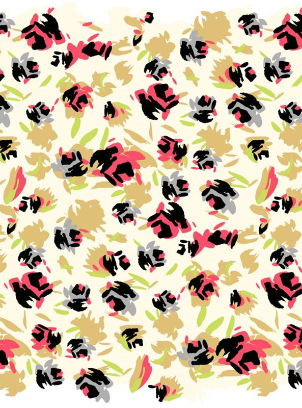 时尚抽象花卉面料印花 服装印花设计素材