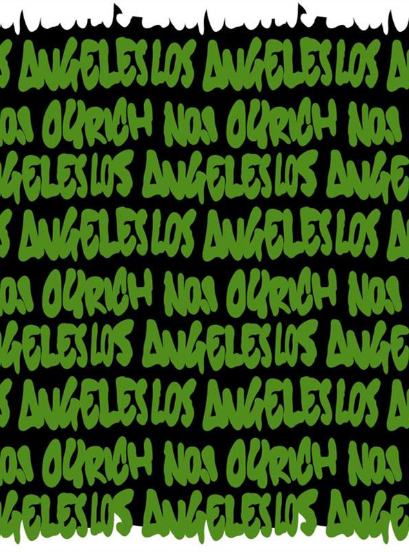 街头涂鸦风绿色字母服装印花素材