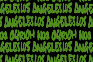 街头涂鸦风绿色字母服装印花素材