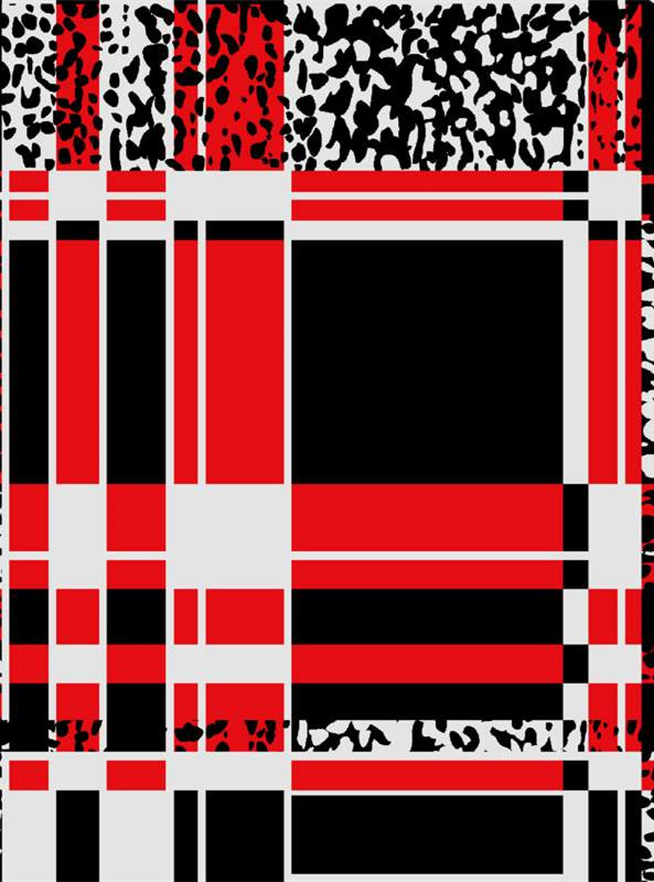 时尚红黑几何面料印花素材,打造潮流服装