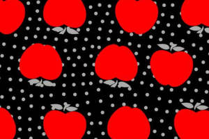 复古红苹果与波点面料印花设计