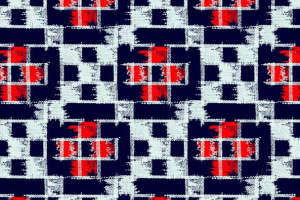 红蓝几何像素面料印花 服装印花设计优质素材
