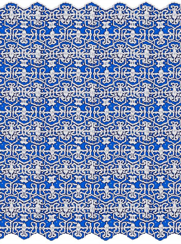 复古民族风蓝色几何服装印花素材设计