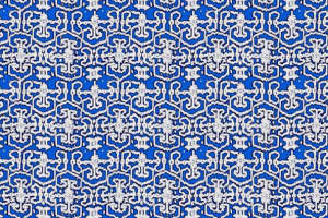 复古民族风蓝色几何服装印花素材设计