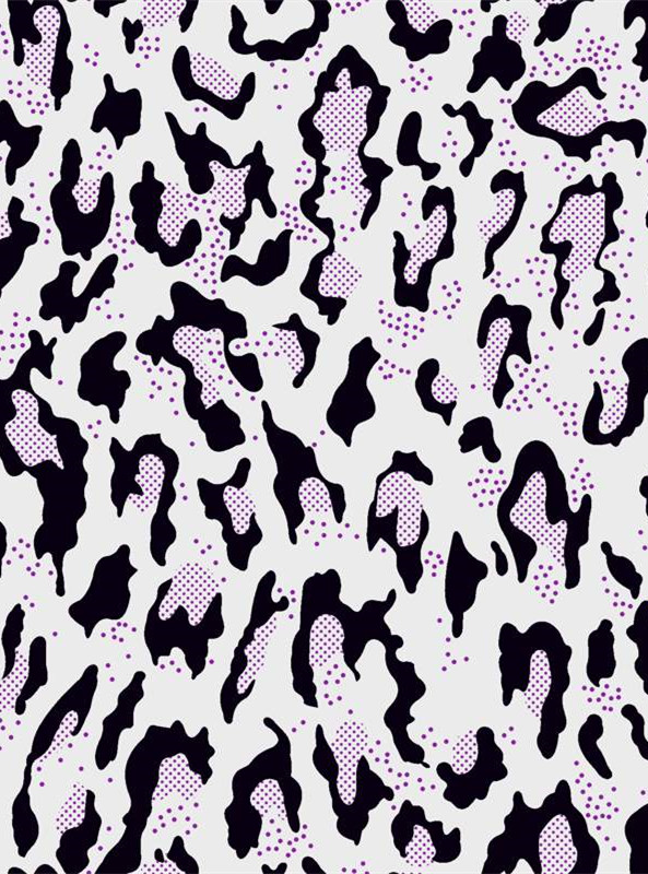 时尚豹纹波点面料印花设计,适用于服装印花素材