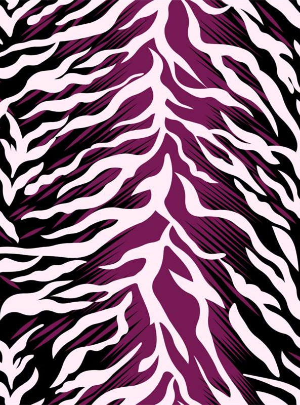 紫黑撞色斑马纹面料印花 时尚服装印花素材推荐