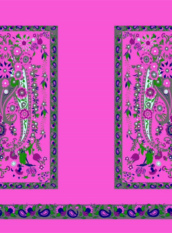 民族风花卉面料印花设计素材