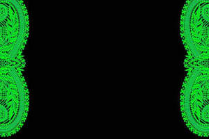荧光绿对称花纹面料印花 复古民族风服装印花素材