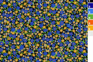 复古蓝黄碎花面料印花素材