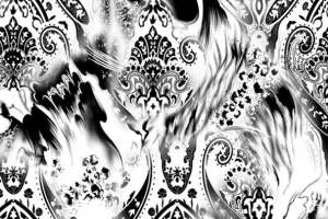 复古佩斯利与水墨融合的面料印花设计素材