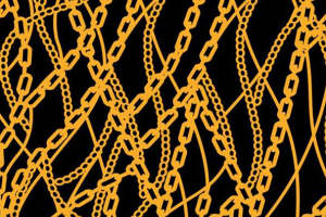 金色链条交织面料印花 时尚服装印花素材推荐