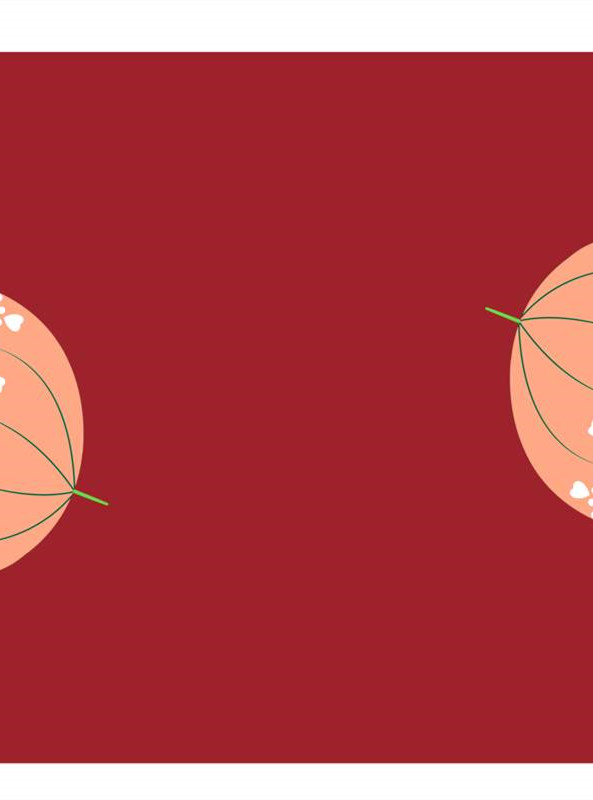 复古红底橙色圆形面料印花素材