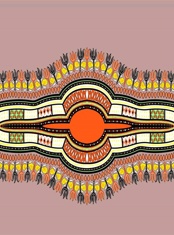 民族风对称花卉面料印花素材 适合服装定制设计