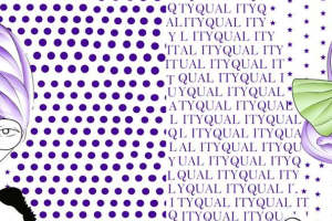 时尚波点与字母组合的创意服装印花素材设计