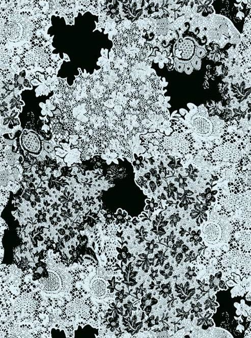 复古蕾丝纹理面料印花素材 优雅花卉图案服装印花