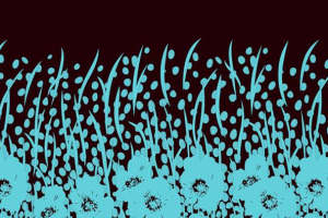 蓝绿花卉服装印花素材 时尚面料设计灵感