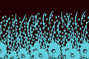 清新蓝调花卉面料印花 复古风服装印花素材推荐