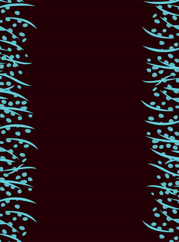 复古蓝绿植物边框面料印花素材 服装印花设计灵感