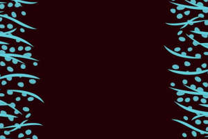 复古蓝绿植物边框面料印花素材 服装印花设计灵感