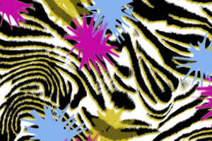 时尚撞色斑马纹面料印花 个性服装印花素材推荐