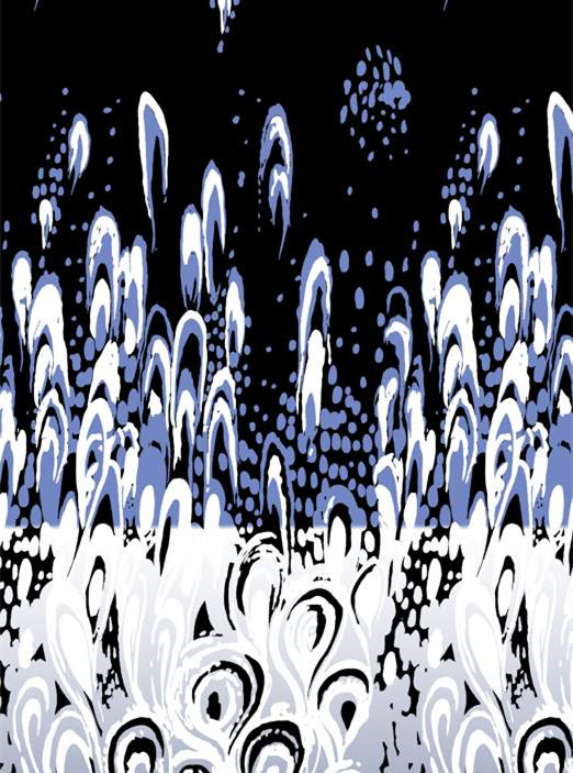 现代抽象风服装印花素材 蓝白水波纹理设计