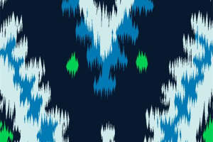 民族风几何图案 蓝色系面料印花素材