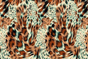 复古豹纹面料印花 时尚服装印花设计素材
