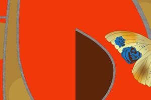 时尚几何与蝴蝶元素的面料印花素材，适用于服装印花设计