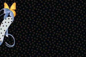 复古波点蝴蝶结 黑色面料印花设计素材