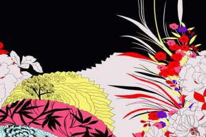 和风花卉扇子面料印花素材 服装印花设计灵感