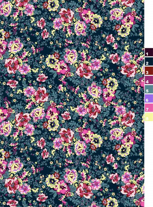 复古花卉面料印花 服装印花素材推荐