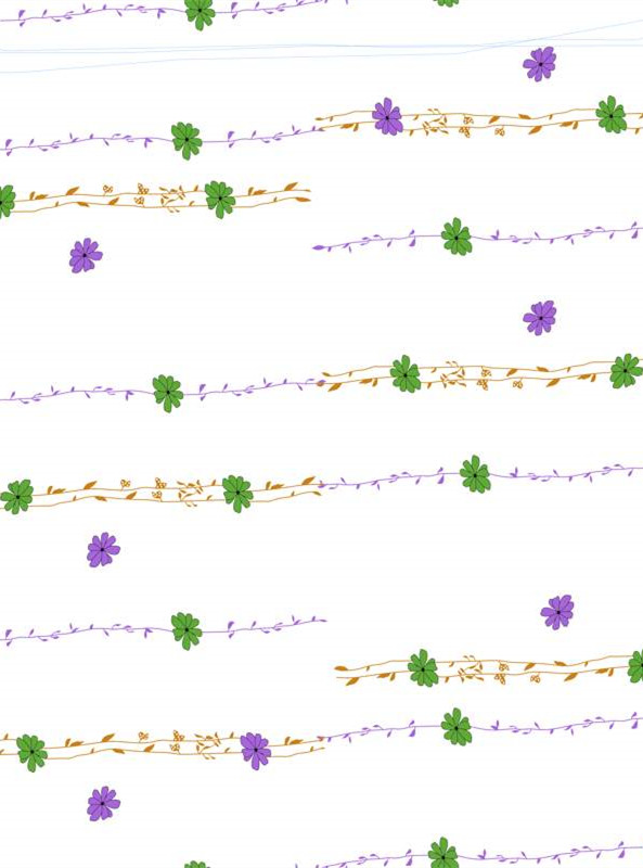 清新自然风面料印花素材 适合服装设计的藤蔓花卉图案