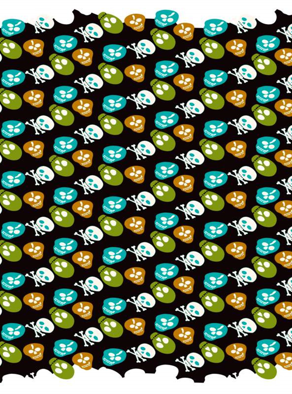 多彩骷髅头面料印花设计,时尚服装印花素材推荐