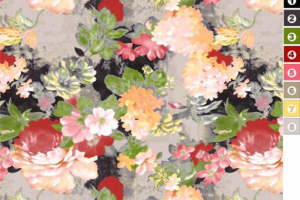 复古水彩花卉面料印花，时尚服装印花素材推荐