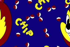 趣味卡通’CHIP’圣诞主题面料印花素材