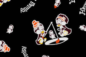 可爱企鹅家庭主题面料印花素材