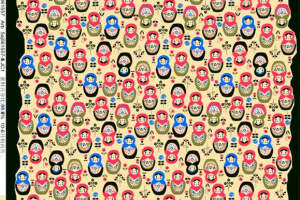 复古俄罗斯套娃图案 创意面料印花设计素材