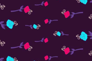 复古风面料印花素材，适合服装设计的浪漫花卉图案