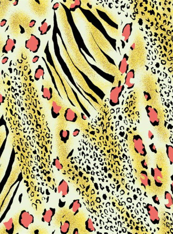 时尚豹纹斑马纹面料印花 服装印花设计素材