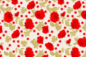 经典红玫瑰花卉图案 服装印花设计素材