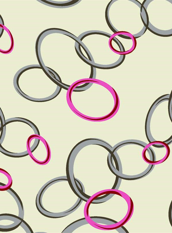 时尚几何圆环面料印花素材,适用于服装印花设计