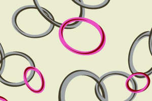 时尚几何圆环面料印花素材，适用于服装印花设计