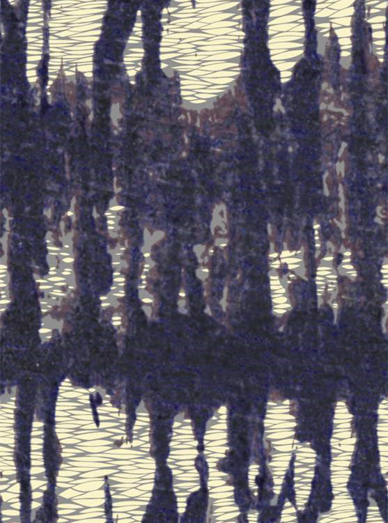 复古蓝调竖纹面料印花素材 时尚服装印花设计灵感