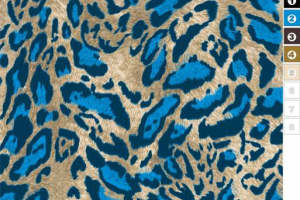时尚蓝色豹纹面料印花 高端服装印花设计素材