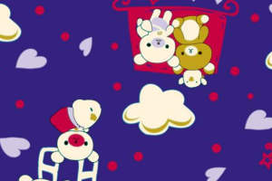 童趣云朵爱心 梦幻风服装印花设计素材