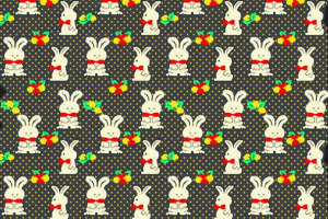 可爱兔子图案面料印花素材 适用于儿童服装印花设计