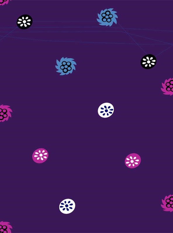 时尚紫色花卉面料印花 创意服装印花设计素材